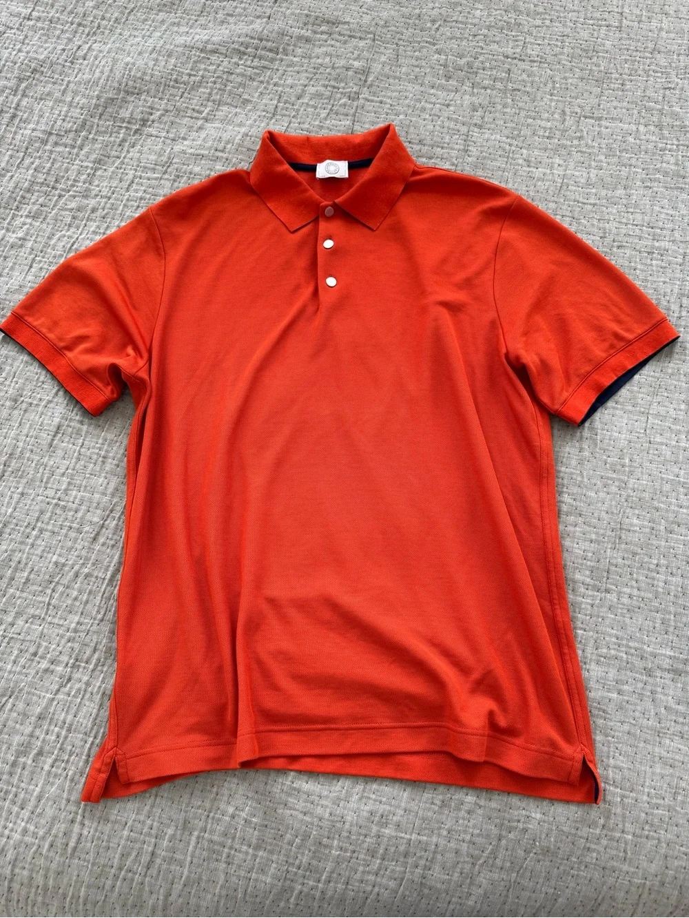 Hermès Sellier Button Stretch Pique Short Sleeve Men’s Polo ~ Made in Italy